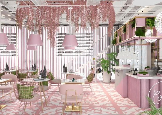 Pink Cafe Design Rendering
