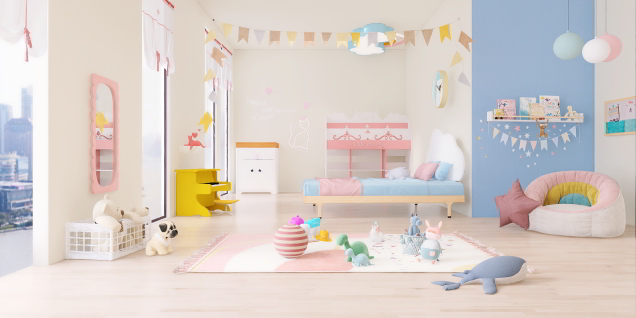 Pastel children’s bedroom 