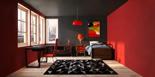 Black and red bedroom 