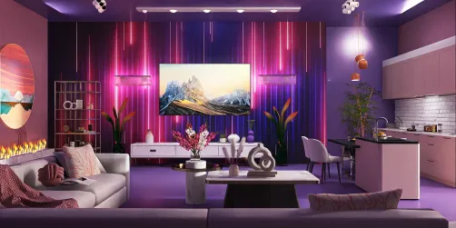 Beautiful neon room with wonderful lighting 🤩💖