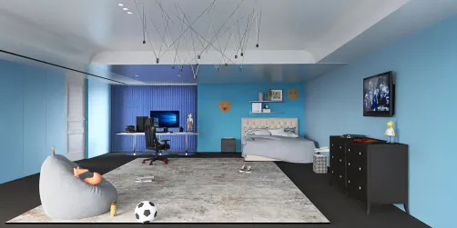 Messy teen boys bedroom 