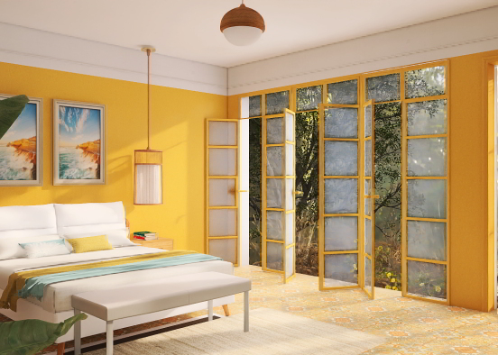 Summery Bedroom 🍃☀️ Design Rendering