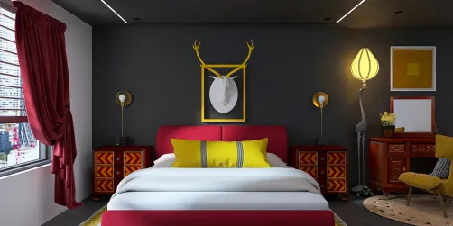 Red & Yellow Bedroom
