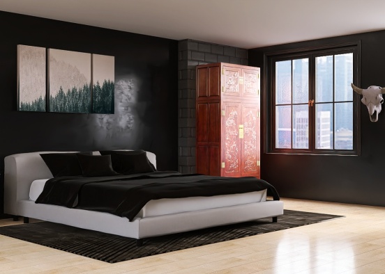 Black Apartment - Weekly Room Entry Design Rendering