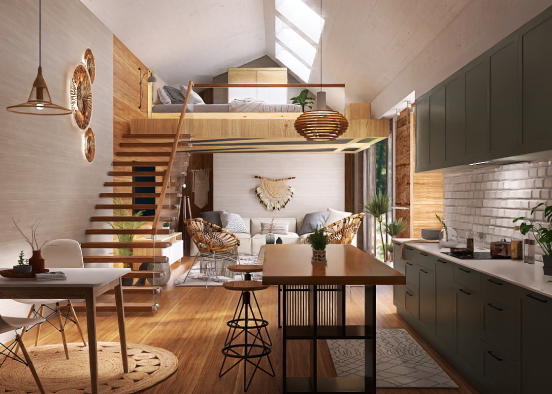 Boho tiny home 🌱🏡 Design Rendering
