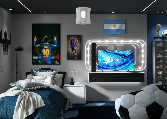 Dream bedroom for Messi fans ⚽🥇 Design Rendering