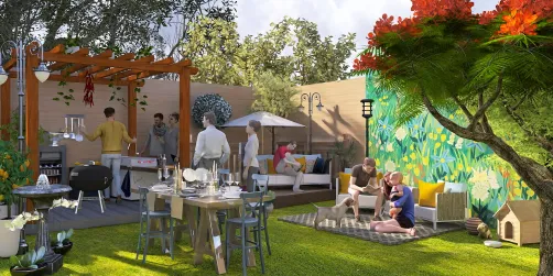 my ideal outdoor dining come relaxing area.  