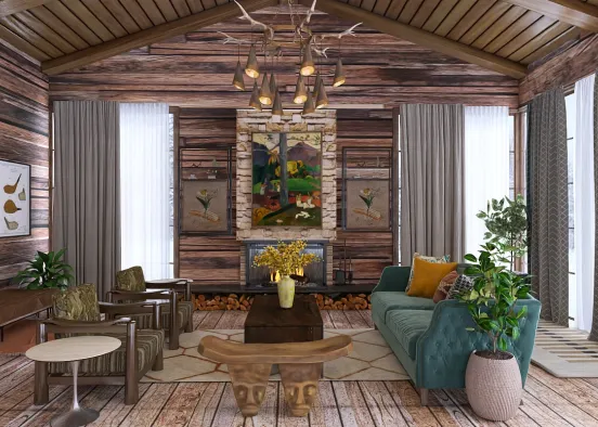 # Contemporary Cabin Vibez Renderização de Design