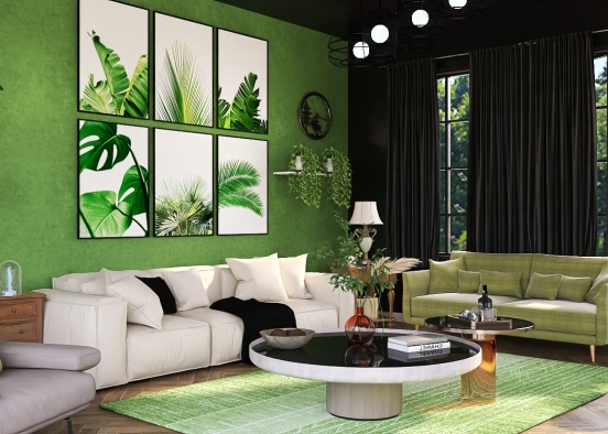 Lounge and plants Design Rendering