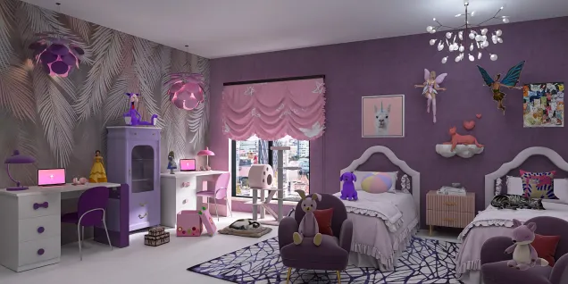 Pink and Purple Twins Room