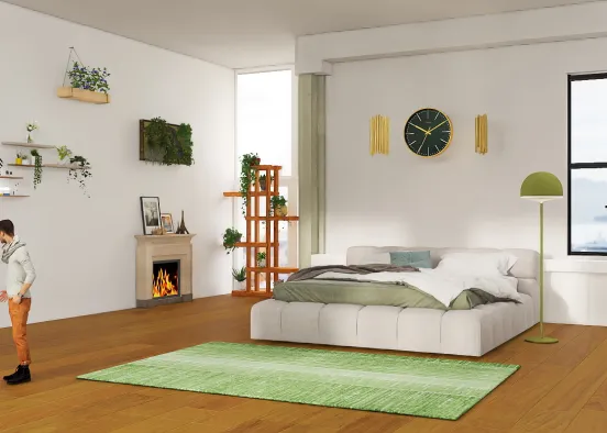green themed bed room ✨ Design Rendering