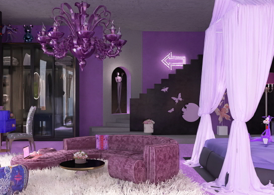 teen girls dream room Design Rendering