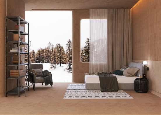 Cozy brown room Design Rendering