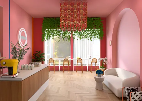 pink Cafe ❤️🩷🌷🌸🍑🍡☕️ Design Rendering