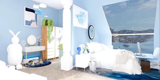 Sky blue bedroom 