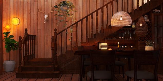 Место под лестницей.A cozy place under the stairs.