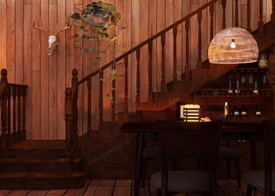 Место под лестницей.A cozy place under the stairs. Design Rendering