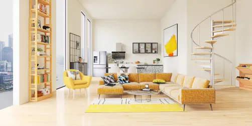 Yellow kitchen / living room 💛