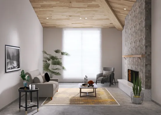 Beautiful Townhouse Living Room  Design Rendering
