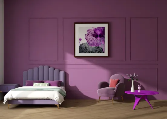 Purple cute room Design Rendering