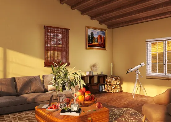Autumnal Living Room Design Rendering