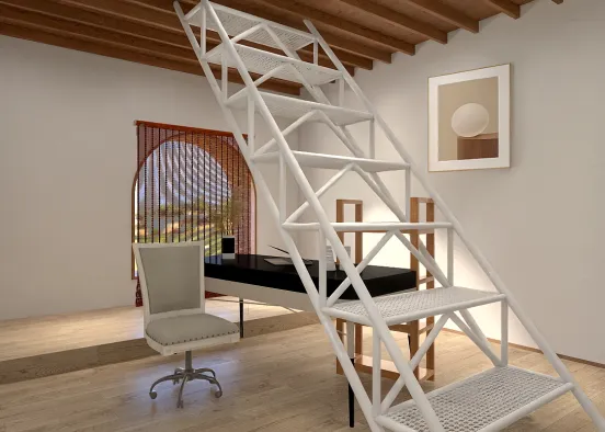 Office under the stairs
 Design Rendering