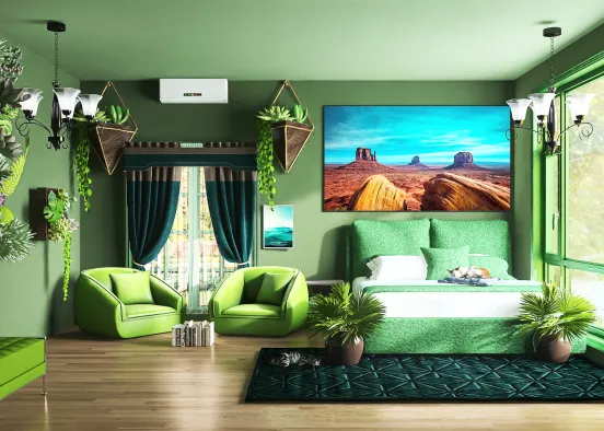 Green bedroom! Design Rendering