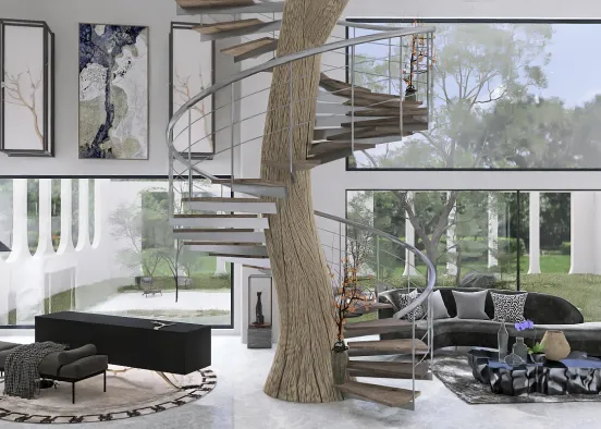 Luxurious living room  Design Rendering