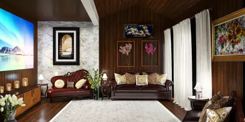 Wood style living room 