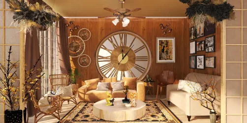 A large clock drawing room
