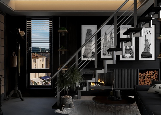 En  negro aparta-hotel Design Rendering