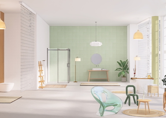cosy and clean bathroom 🛁 Design Rendering
