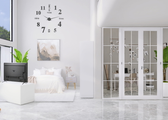 Luxurious Bedroom/ office 😌✨ Design Rendering