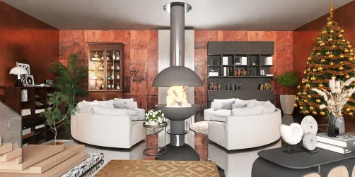 Gran salón con chimenea central