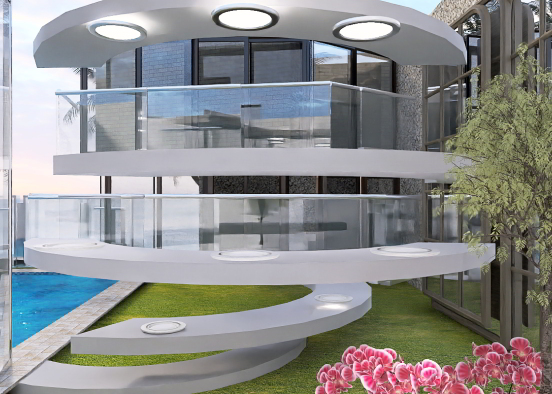 villa futuriste Design Rendering