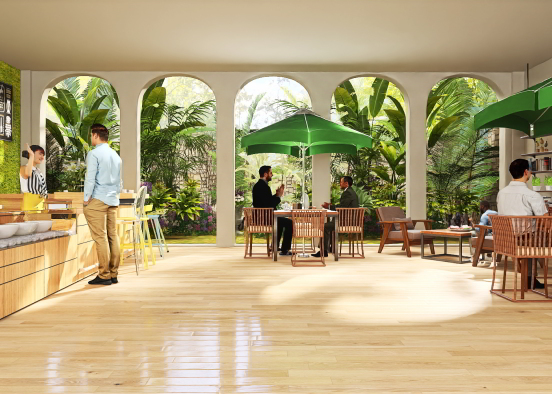 aesthetic café Design Rendering