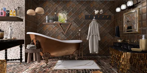 Black And Gold Bathroom