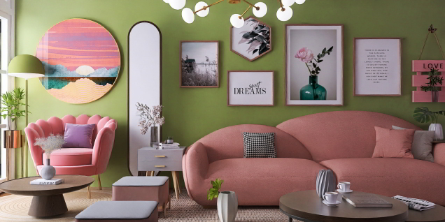 Pinky And Greeny Living Area 