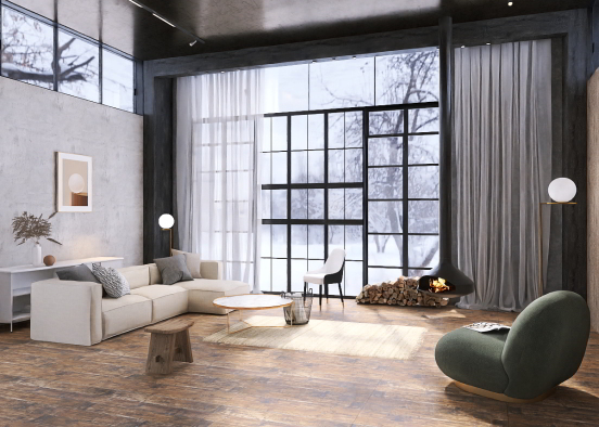 Winter lounge room Design Rendering