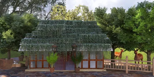 green house in the forrest 

