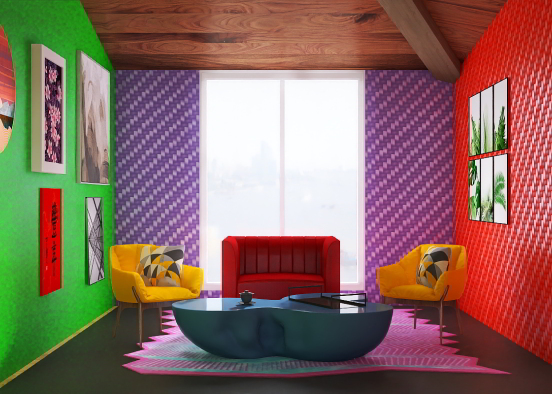 dopamine living room Design Rendering