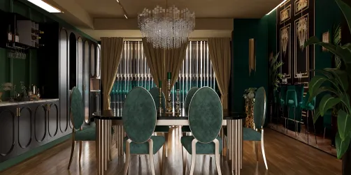 Emerald Elegance Dining Room