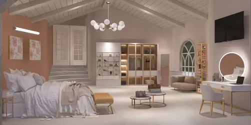 Very feminine and very complete bedroom in shades.