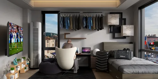 Dark and small modern apartment 