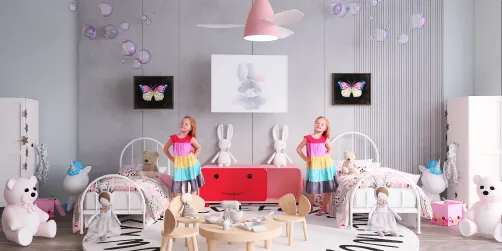 Twin Girls Bedroom 