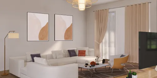 Minimal living room in brown shades 