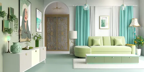 Mint green turquoise white
