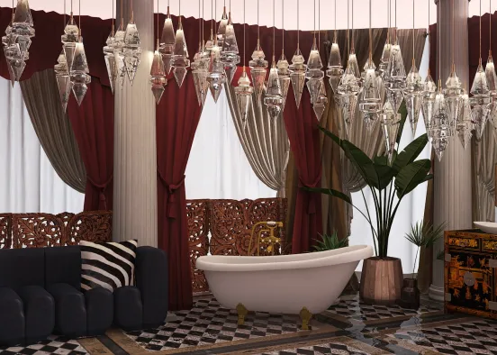 The Dubai bathroom  Design Rendering