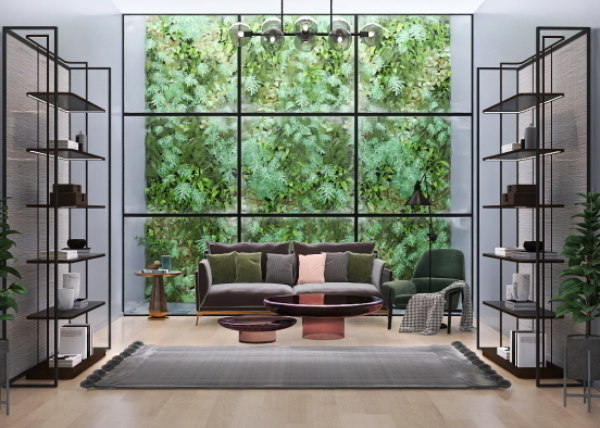 Greenish living room Design Rendering
