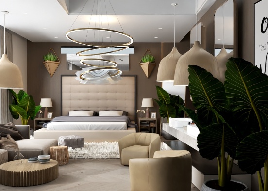 luxury bedroom apartment ✨️ 🤎 Design Rendering
